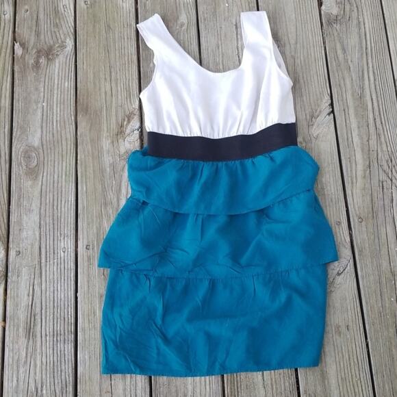 Mossimo ruffled tri color colorblock dress small - Picture 1 of 2